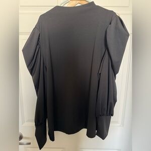 Ashley Stewart Black Blouse with Unique Sleeves